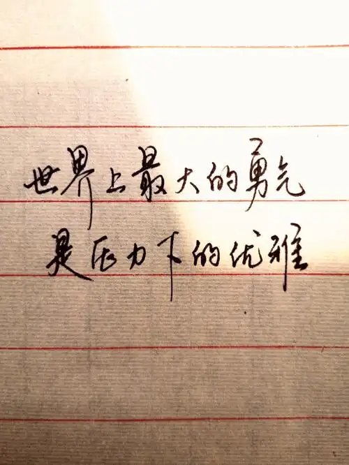 世界上最大的勇气是压力下的优雅