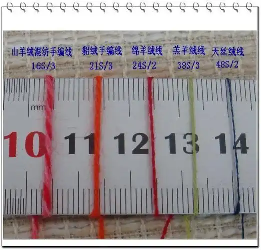 纱线粗细对比图