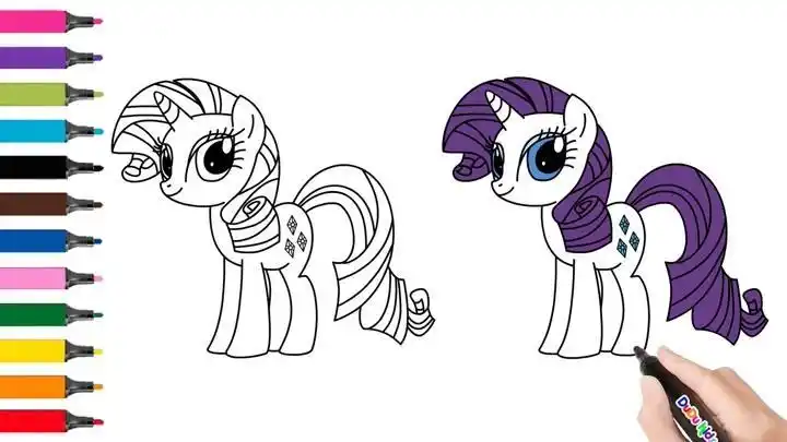 简笔画 小马宝莉 卡通素描教程珍奇简笔画视频珍奇公主简笔画珍奇小马