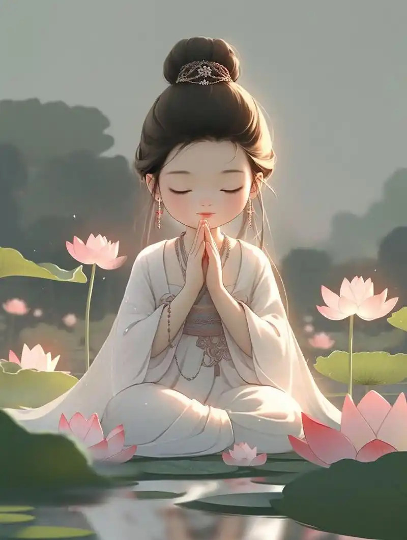 佛系女生头像丨荷塘夜色·第4幕 安好 时光如水,总是无言; 你若安好