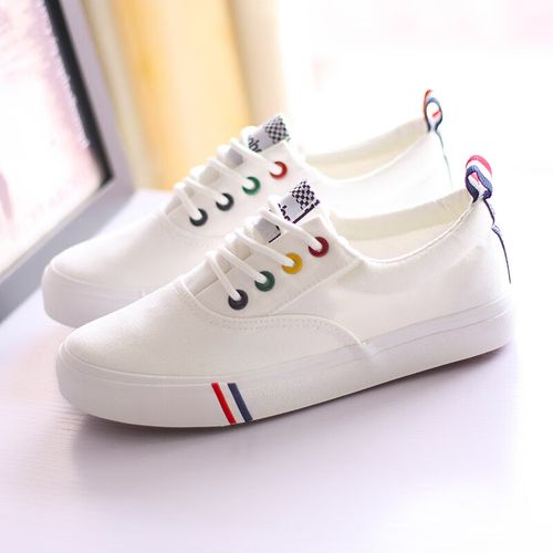 夏天穿的初中女生帆布鞋学生小女孩平板凡布鞋百搭休闲中球鞋2020韩版