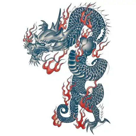 纹身贴过肩龙 纹身贴纸防水 披肩龙 男款超大图一张包邮买二送一