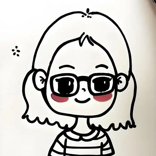 戴眼镜小女孩自画像简笔画