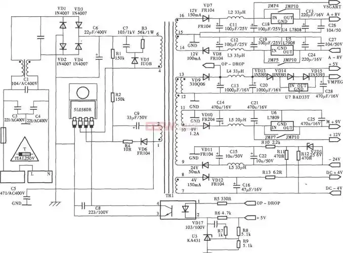 开关电源稳压电路图