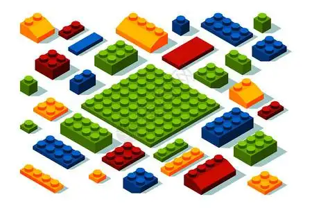 积木乐高插画_积木乐高卡通_积木乐高插图_手绘_板绘_摄图网