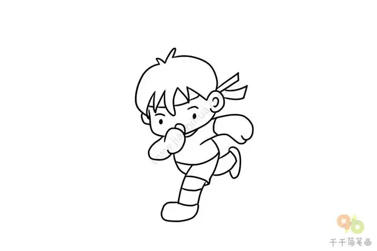 奋力奔跑的田径运动员简笔画图片
