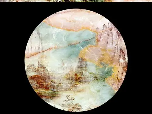 2017中式山水江山如画大理石纹理背景墙