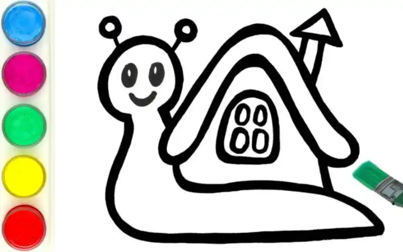 趣味简笔画,绘制一只欢乐的小蜗牛并着色,太好玩了!