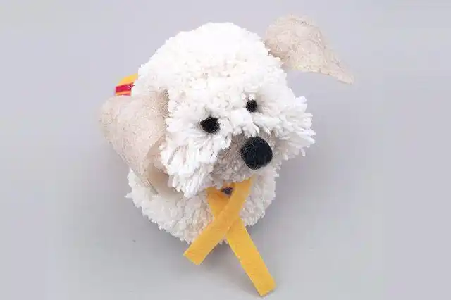 幼儿用毛绒球手工制作小动物小狗玩偶(步骤图解)