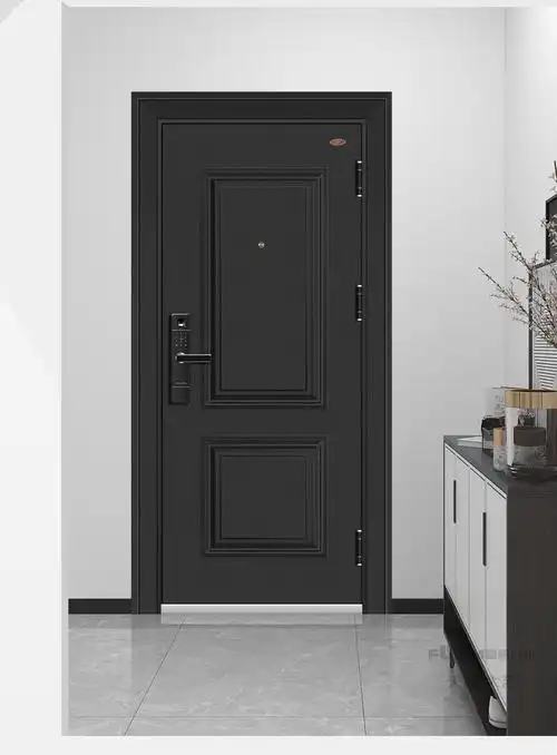 富新甲级防盗门fusim两齐美黑白双色国包安装定制进户入户门9502050