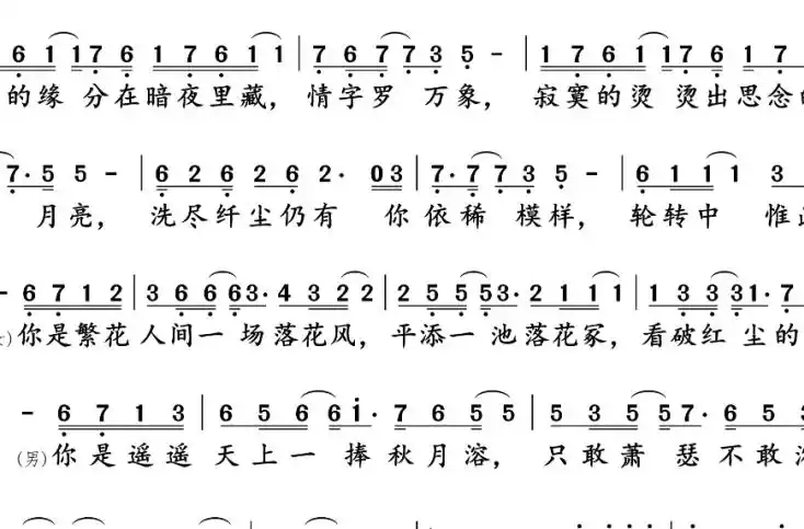 沉香简谱-张杰/张靓颖 -《沉香如屑》主题曲