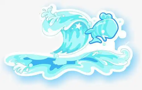 卡通浪花彩色简笔画