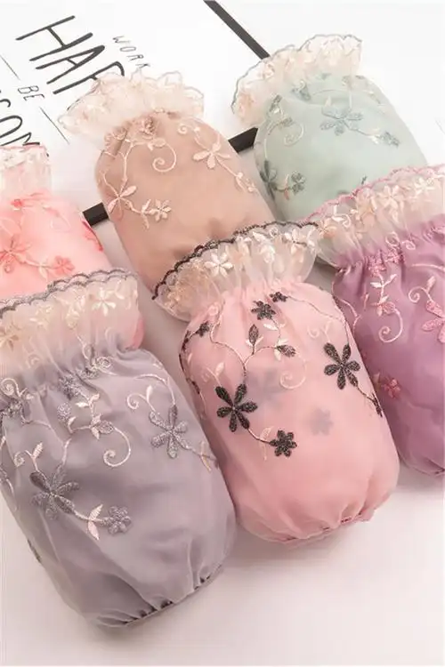 蕾丝袖套女士秋冬季韩版新款绣花短款套袖手袖防脏袖筒羽绒服护袖