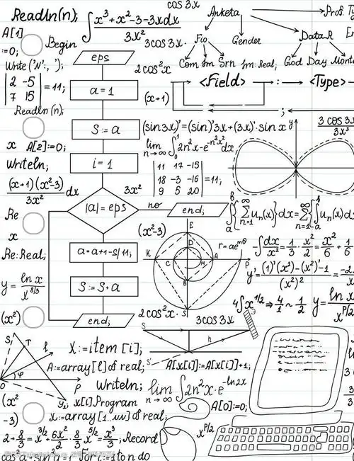 手绘数学公式图片