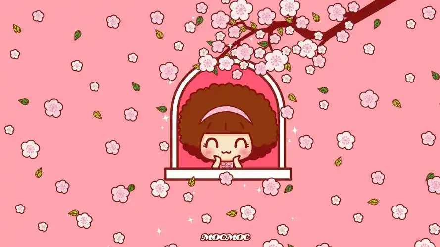 摩丝摩丝可爱粉色卡通图片桌面壁纸