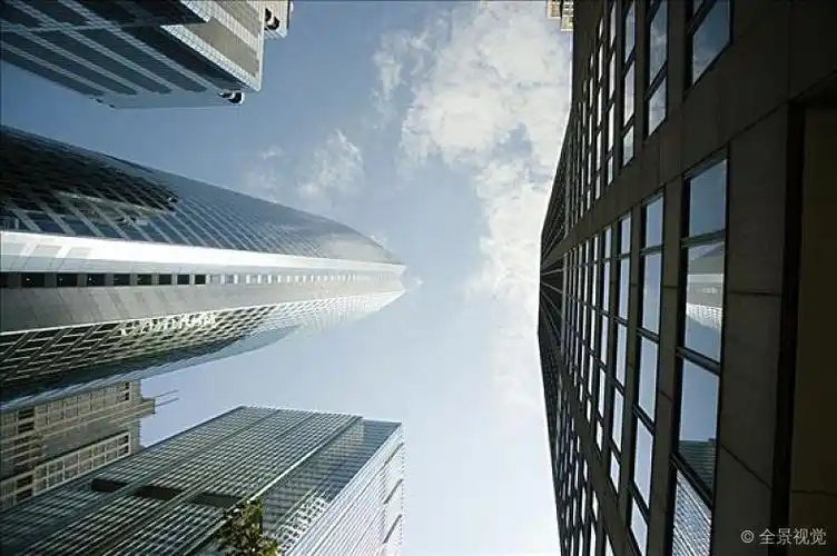 仰视_摩天大楼_城市_芝加哥_伊利诺斯_美国_高清图片_全景视觉