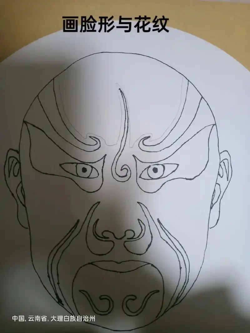 我家小孩画的脸谱#京剧脸谱 - 抖音