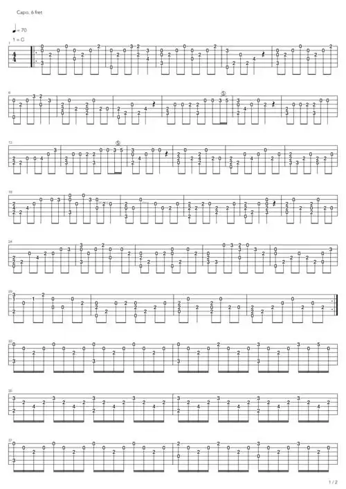 周深大鱼简单指弹谱吉他谱