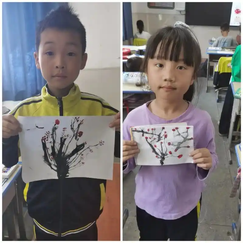课堂绘画作品吹画只要你敢吹就有你意想不到的收获