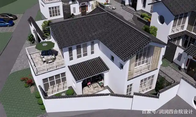 湖南四户合建现代轻中式四合院养老合院群——润润四合院设计刘鹰