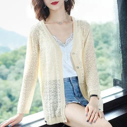 冰丝短款针织开衫防晒空调外套女薄款夏季新款毛针织衫