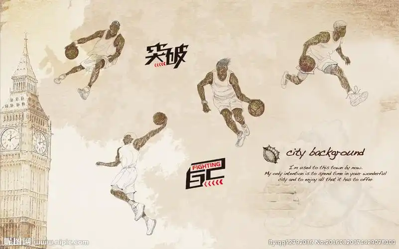 篮球运动突破自己怀旧励志背景设计图__psd分层素材_psd分层素材_设计