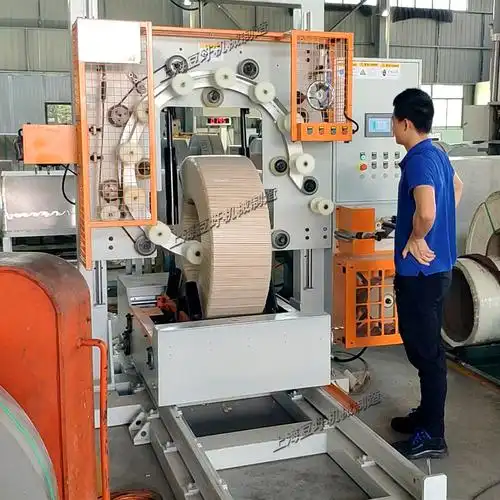 新款带卷打包机 自动钢带缠绕包装机 铜卷铝带卷缠绕打包机 包邮