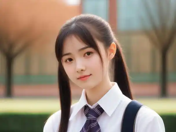 在过去,学生们的发型通常是梳着整洁利落的马尾,女生则呈现出一种清纯