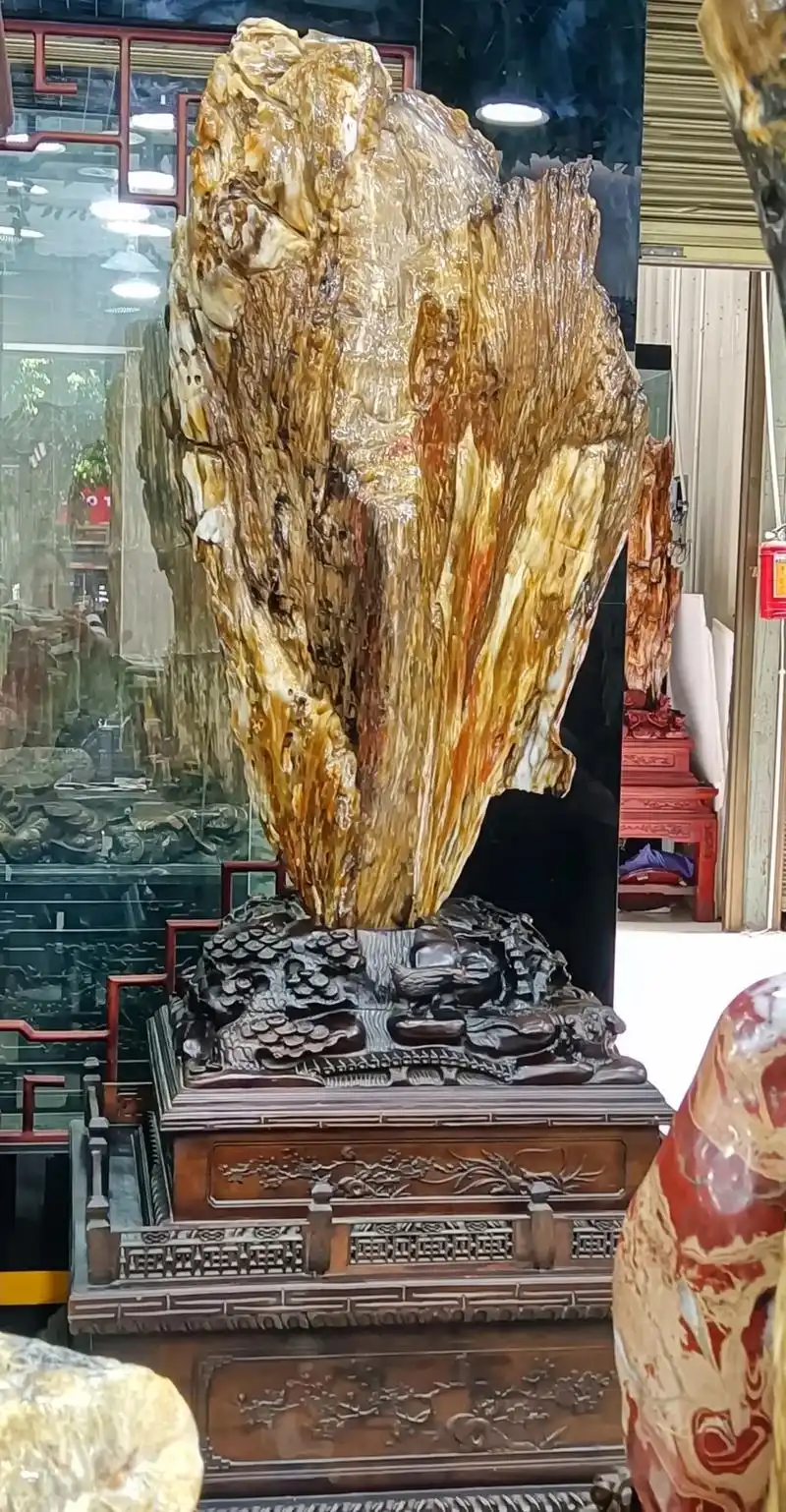 家庭别墅酒店【树化玉】大摆件 500公斤老坑鸡血红 喜欢的朋 - 抖音