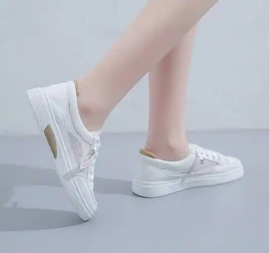 女生初中生高中生少女单网面夏季百搭初中学生舒适平底运动鞋女透气网