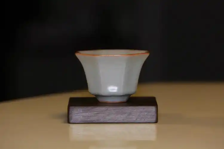 汝窑八方杯柏采窑四代粉青