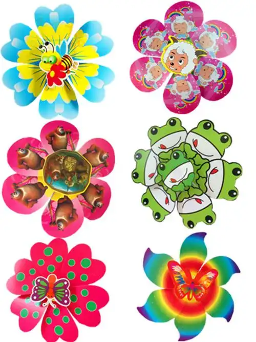 【现货】 小号喜洋洋风车 卡通风车10个起 多个款式图案混批