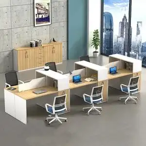 职员电脑桌子面对面双人四人位1米屏风卡座办公室员工位桌椅组合