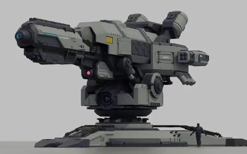 【3dmax建模】硬表面狙击大炮模型制作,零基础武器建模,次世代道具