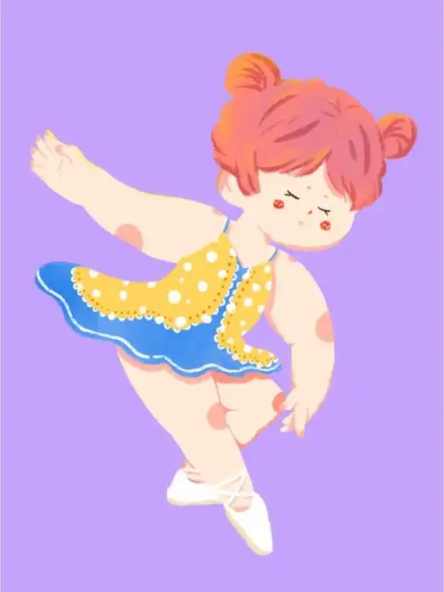 跳舞吧大象芭蕾舞胖女孩的独舞