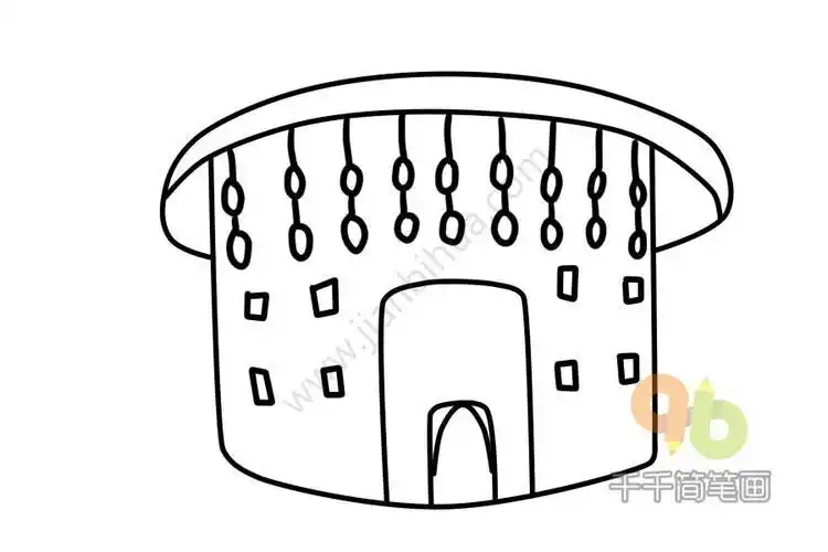 圆形土楼简笔画