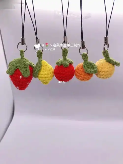 钩织01迷你版水果手机挂件附图解