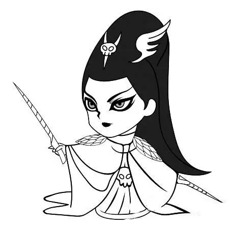 儿童简笔画q版白骨精的简单画法