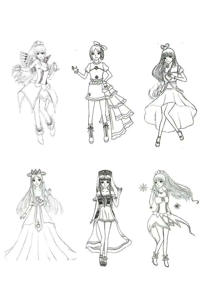 暑假为了让孩子在家少看电视做的叶罗丽,迪士尼,喜羊羊涂色图