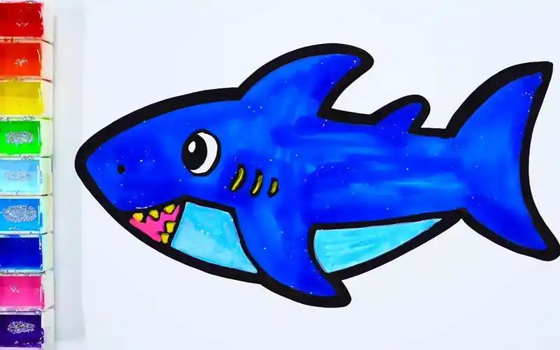 鲨鱼简笔画 鲨鱼简笔画凶猛霸气