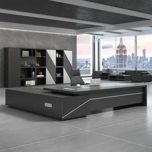 办公桌老板桌总裁桌椅套装简约现代办公室高档大气轻奢主管经理桌