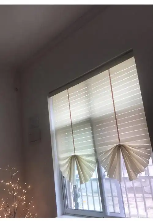 欧式罗马帘扇形窗帘柔纱帘茶室酒店遮阳帘百叶窗阳台卧室升降卷帘