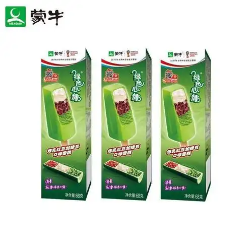 蒙牛绿色心情随便麦片网红雪糕红绿绿豆盒装冰淇淋冰淇淋