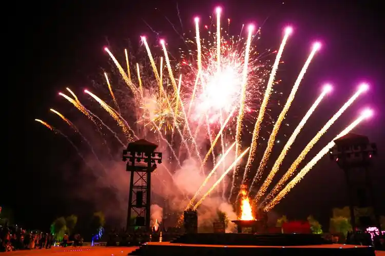 炸响绽放在辽阔草原之上      比星星更漂亮的是变幻无穷的璀璨烟花