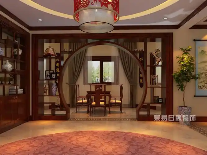英庭名墅 新中式月亮门 装修效果图案例