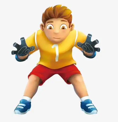 捧球姿势的守门员矢量素材