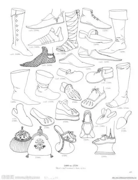 古代鞋子画法日常用品简笔画简笔画大全一组鞋子的简笔画图片素材古代