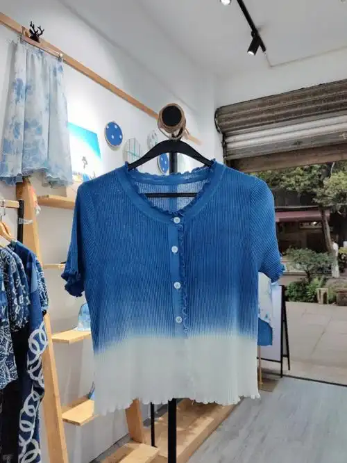 古法扎染针织上衣