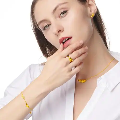 梦金园黄金手链足金999幸福之羽系列手链首饰个性羽毛手饰送女友女款