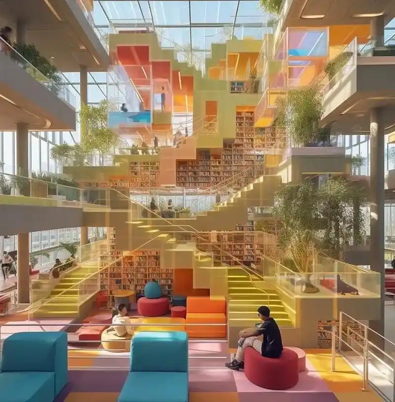 环艺手绘参考图!只要你能画出就是140 这组图书馆的参考图我 - 抖音